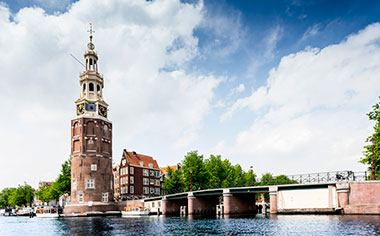 Montelbaanstoren Tower in Amsterdam, Netherlands